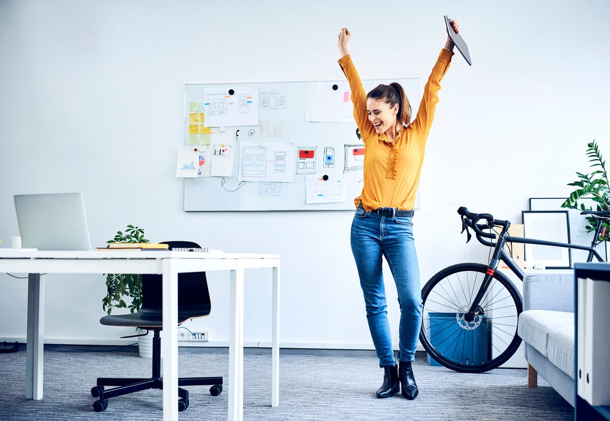 Woman excited to get her Tax Refund Faster